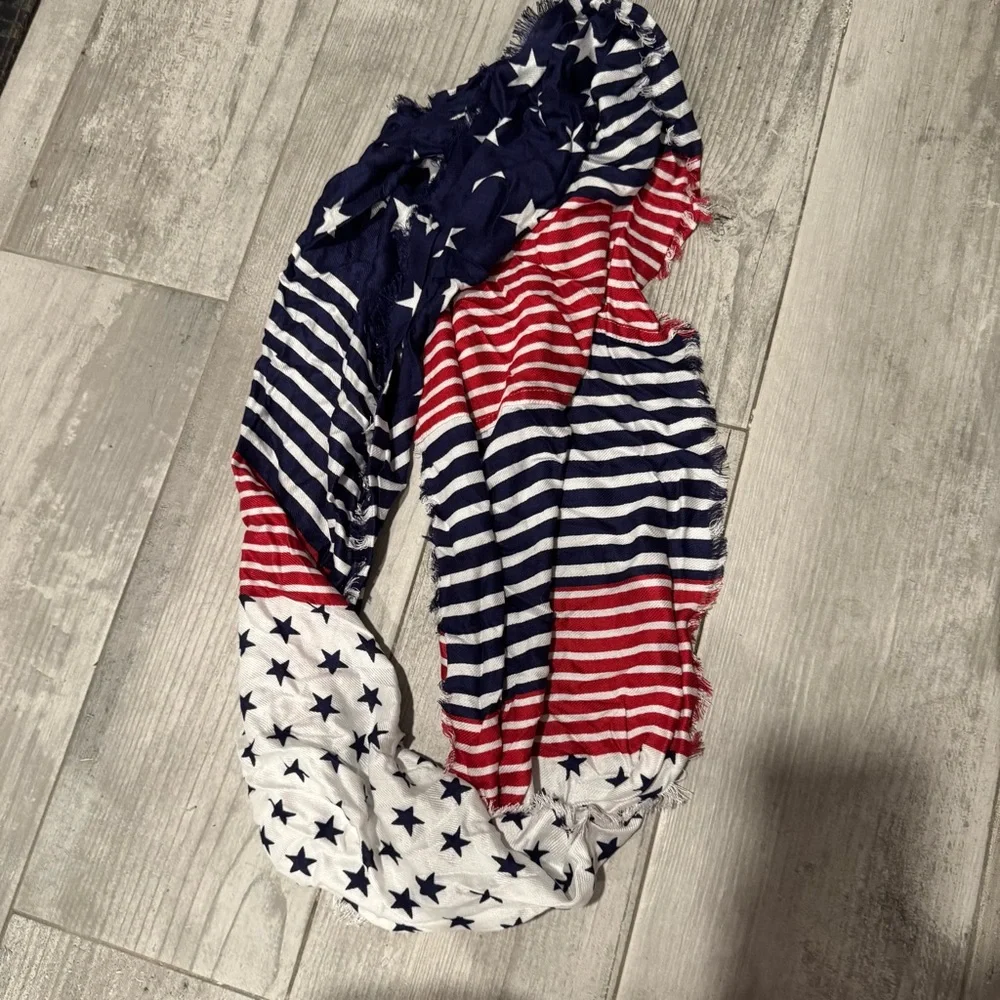 Patriotic Stars and Stripes Women infinity scarf - Picture 2 of 3